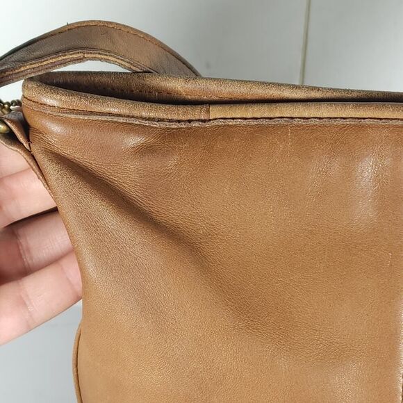 Coach Vintage Tan Leather Purse Shoulder Crossbody Bucket Bag 4807 - Picture 16 of 16